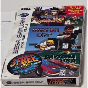 Virtua Cop, Daytona USA, Virtua Fighter 2 Lot Sega Saturn Not For Resale CIB